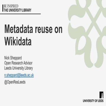 Metadata reuse on Wikidata