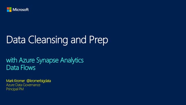 Data cleansing and data prep with synapse data flows