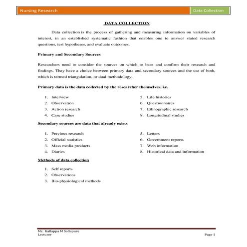 Nursing Research- Data collection -part 1
