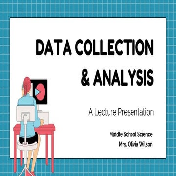 Data Collection & Analysis Educational Presentation in Pink and Blue Lined St...