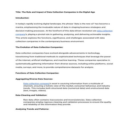 Automated Data Collection Methods and Benefit | PDF