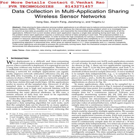 Data collection in multi application sharing wireless sensor networks | PDF