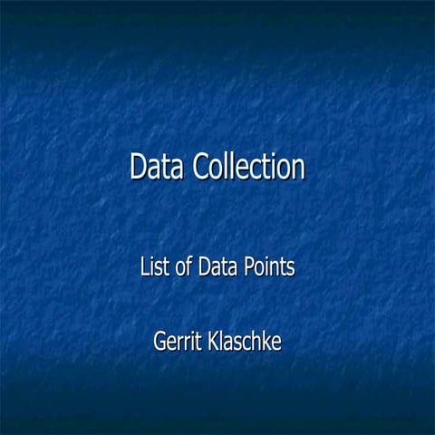 Data Collection Points And Gqm