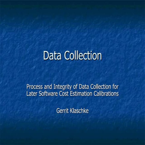 Data Collection Process And Integrity