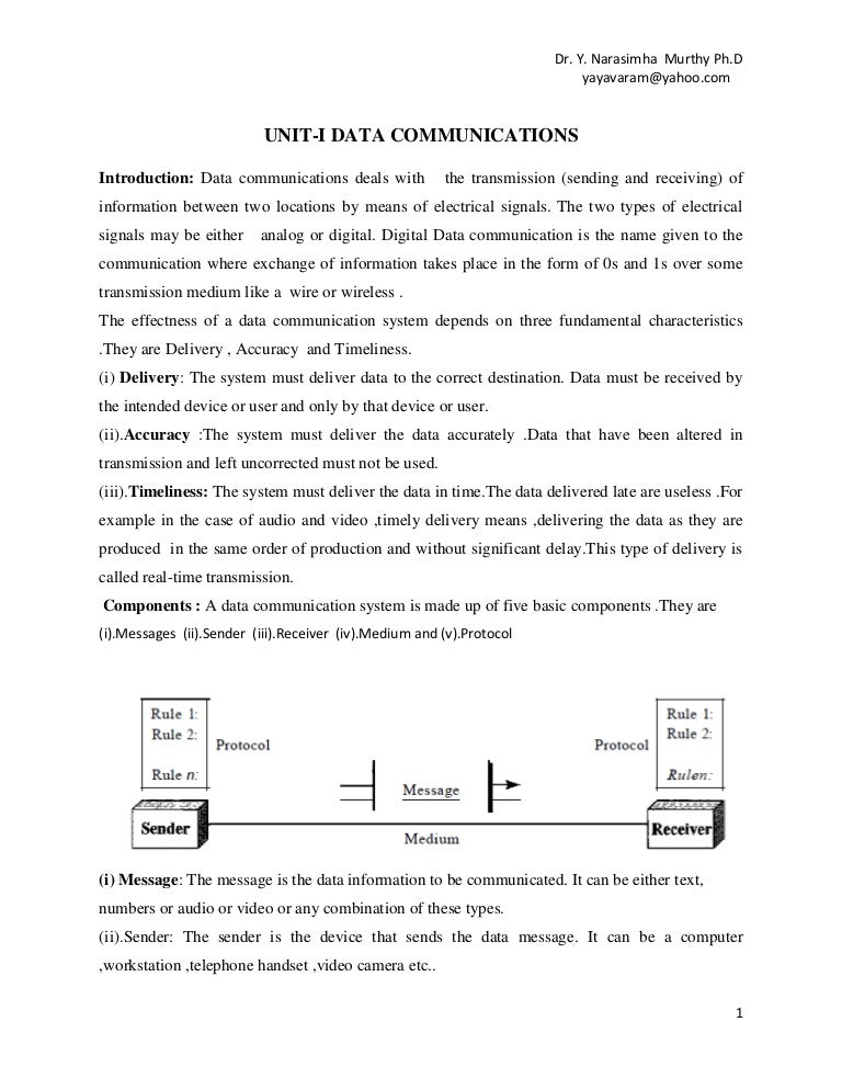 Data communications Class notes