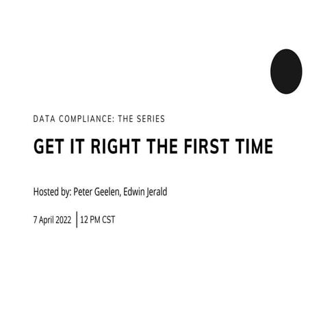 Data compliance - get it right the first time (Black/White printable PDF)
