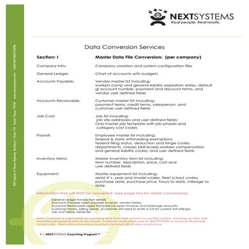 Data conversionservices