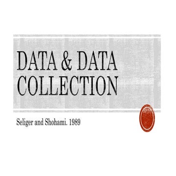 Data & data collection | PPT
