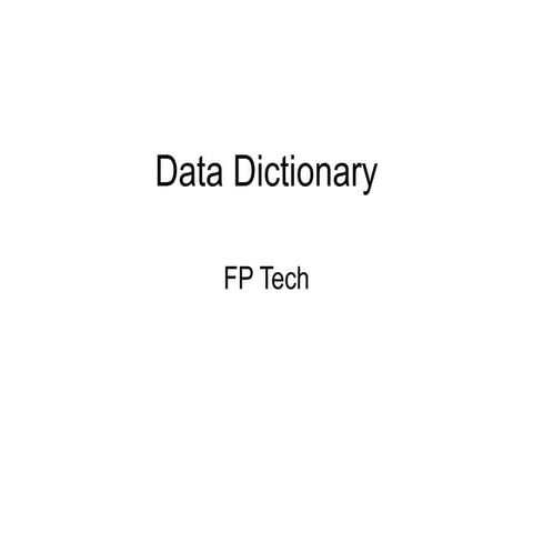 Data dictionary | PPT