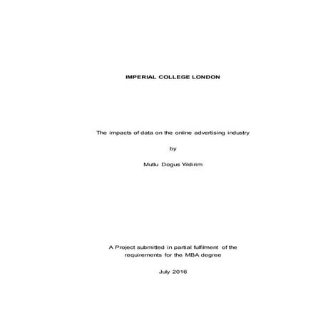 The Impacts of Data on the Online Advertising Industry