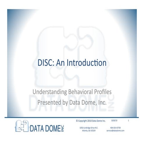 Introduction to DISC - Data Dome | PDF