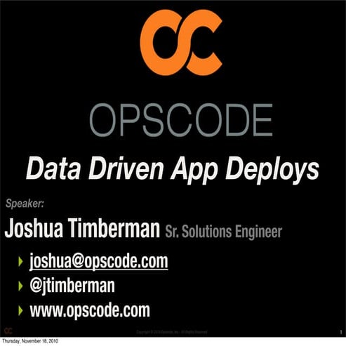 Data driven app deploys with chef frontdev