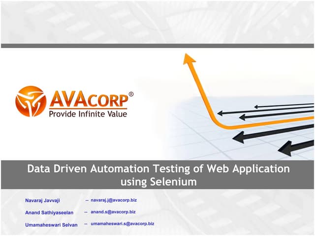 Data driven automation testing of web applications using selenium