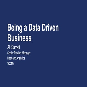 Being a Data Driven Business 