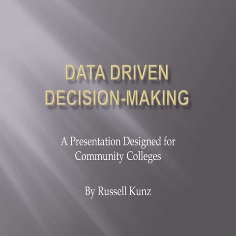 Data Driven Decision Making Presentation | PPTX