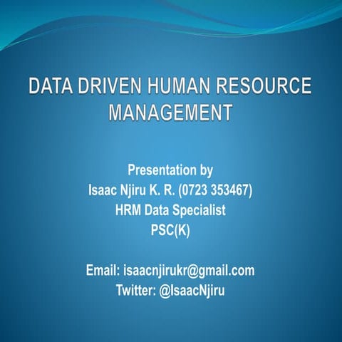 Data Driven HRM