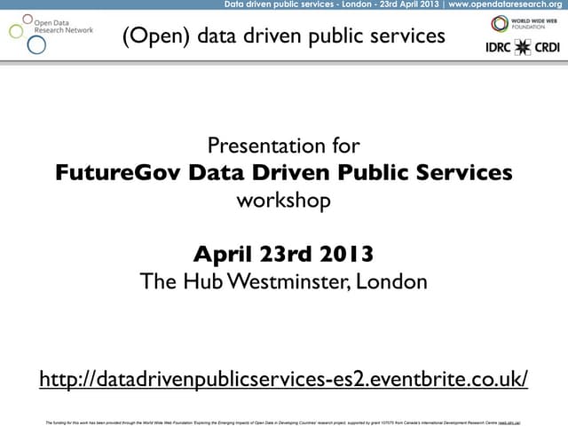 (Open) data driven public services
