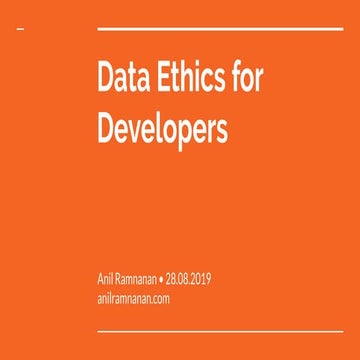 Data ethics for developers