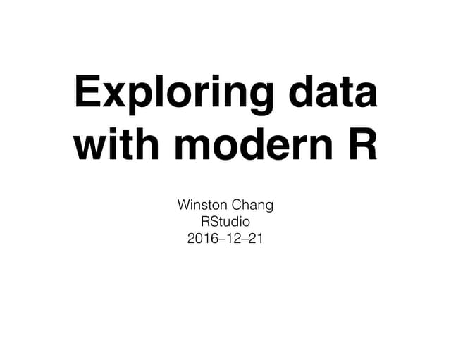 [系列活動] Data exploration with modern R