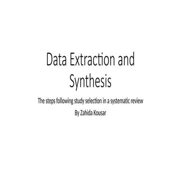 Data Extraction & Synthesis by zahida kusor