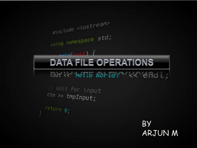 Data file operations in C++ Base