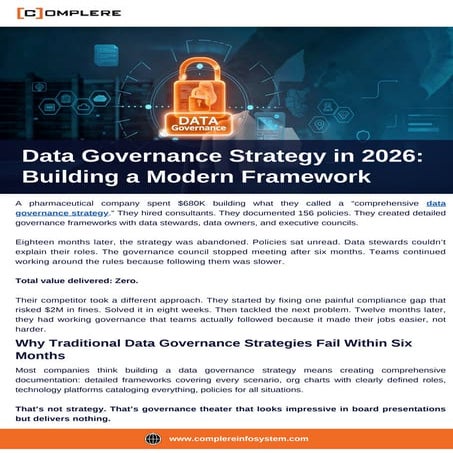 Data Governance Basics, Tools, Framework | PPTX