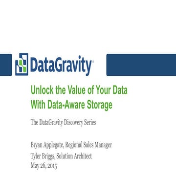 Data gravity unlock the value of your data with data aware storage