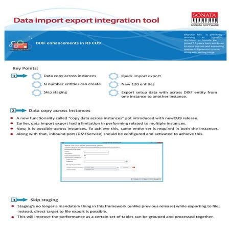 Data import export integration tool