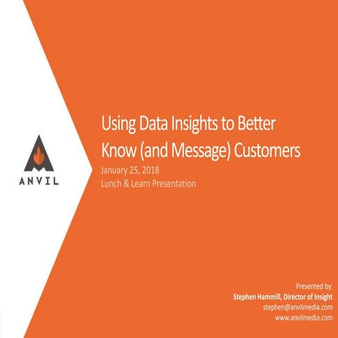 Anvil Media 2018 Webinar, "Using Data Insights" Presented by Stephen Hammill