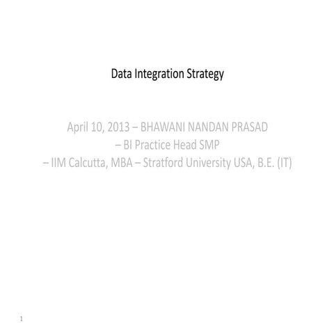 Data integration ppt-bhawani nandan prasad - iim calcutta