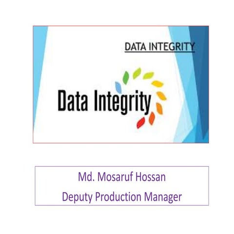 Data Integrity : A Basic Concept of data recording  and analysis