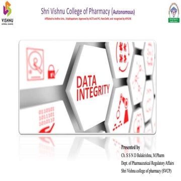 Data integrity in Pharmaceutical Industries