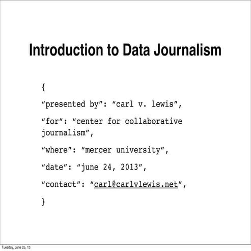 Introduction to Data Journalism