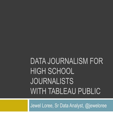 Data journalism for high school journalists
