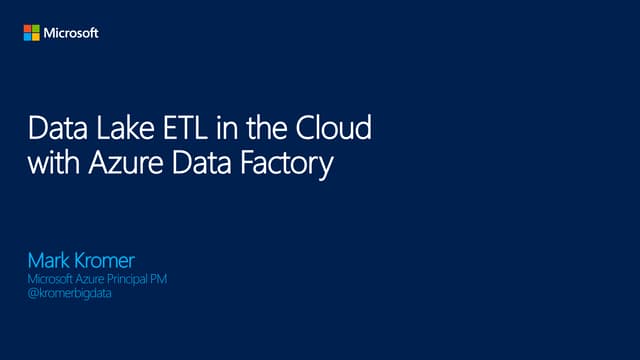 Data Lake ETL in the Cloud with ADF