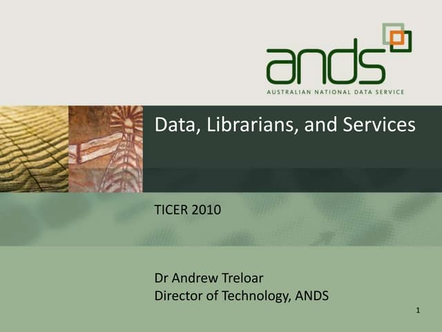 Data, librarians, and services