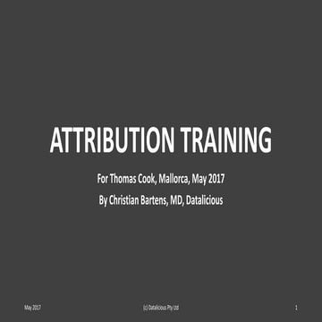 Marketing Attribution Training Workshop