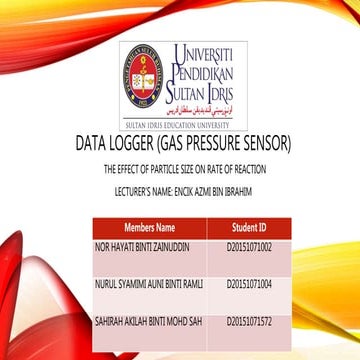 Data logger (gas pressure sensor
