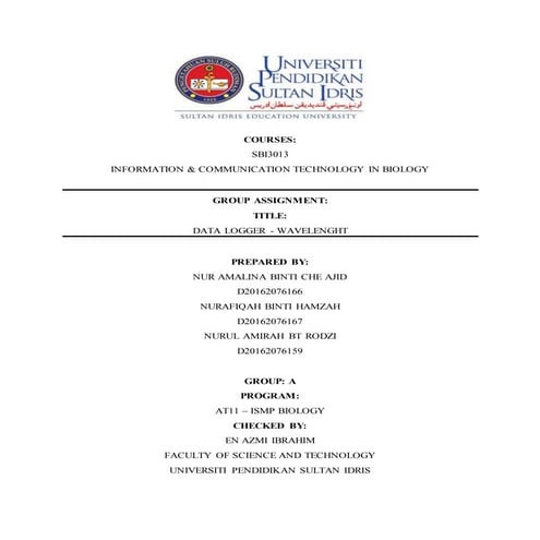 Data logger wavelength