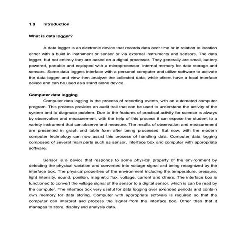 Data logging (Rate of reaction)