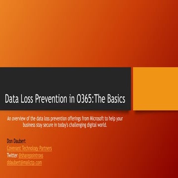 Data Loss Prevention in O365