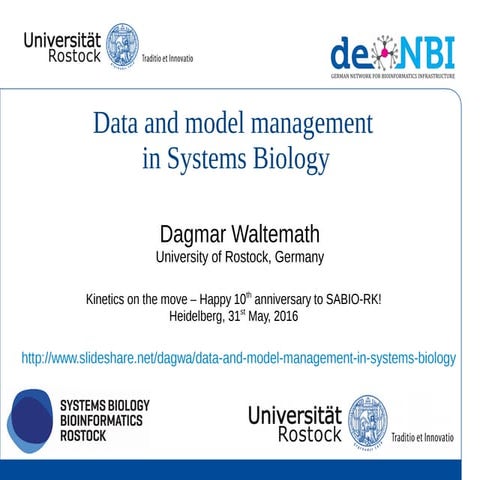 Data and model management in Systems Biology