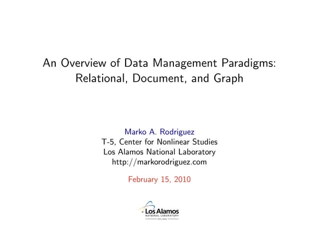 An Overview of Data Management Paradigms: Relational, Document, and Graph