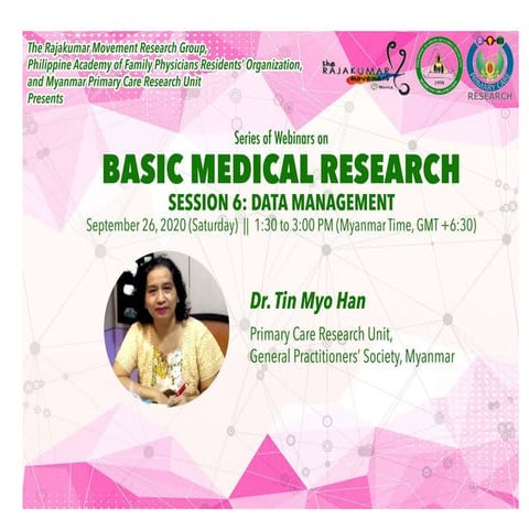 Data management  26 sept 2020 by dr tmh myanmar