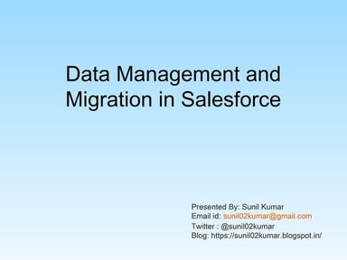 Data Management and Migration in Salesforce