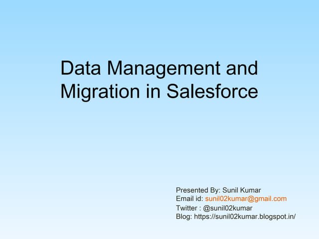 Data Management and Migration in Salesforce