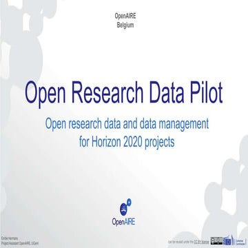 Webinar: Data management and the Open Research Data Pilot in Horizon 2020
