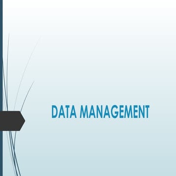 DATA MANAGEMENT (Measure of Central Tendency and Dispersion-UNGROUPED DATA) (...