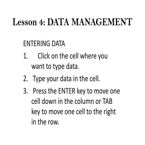 Data management( on computer)