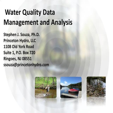 Water Quality Data Management and Analysis